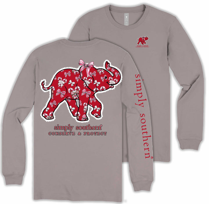 Christmas Elephant Long Sleeve Tracking Tee by Simply Southern