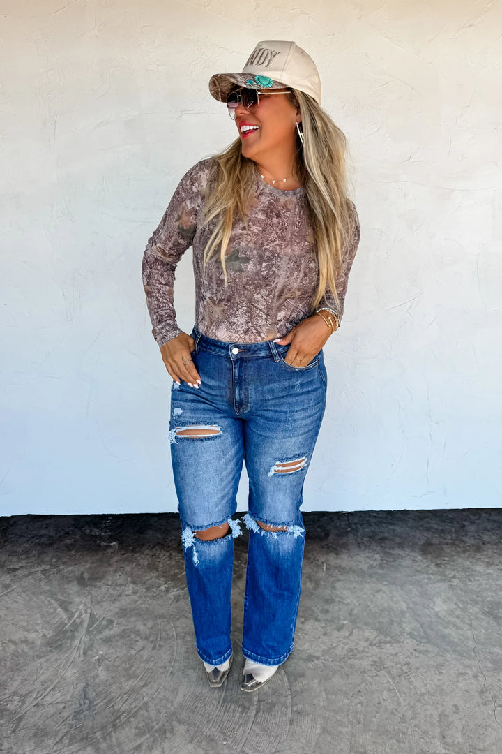 Camo Woods Mesh Top By Blakeley