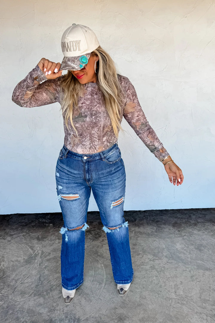 Camo Woods Mesh Top By Blakeley