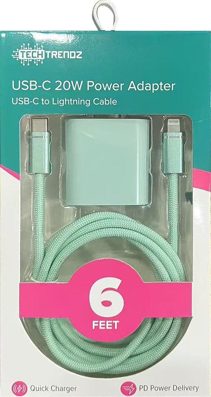 6ft USB-C To Lightning Fast Charging Set by Tech Trendz