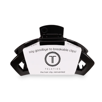 Small Teleties Open Claw Clip - Jet Black