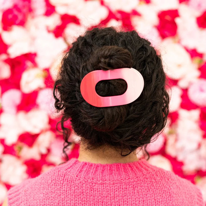 Large Teleties Flat Oval Clip - Kiss & Tell (Ships Next Week)