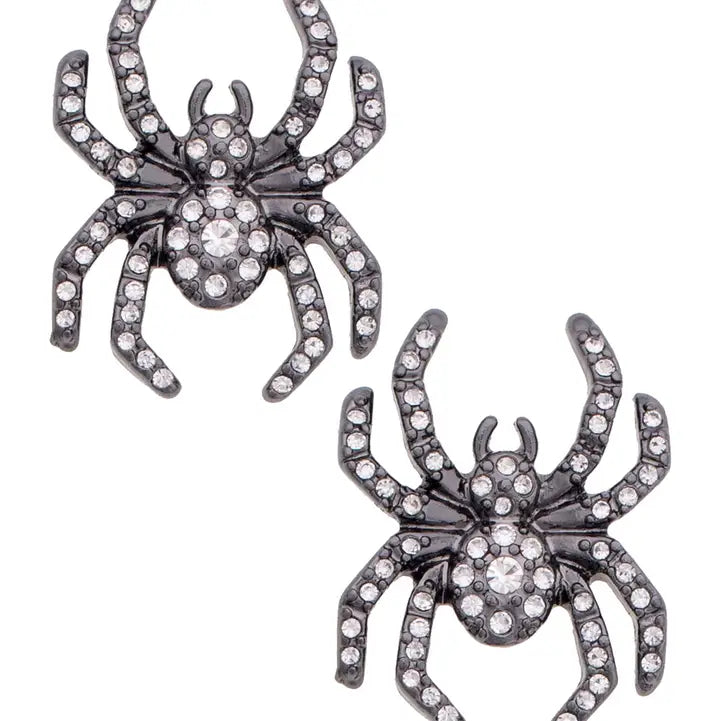 JUNE PREORDER: Pave Spider Stud Earrings in Black by Canvas (Ships in September)