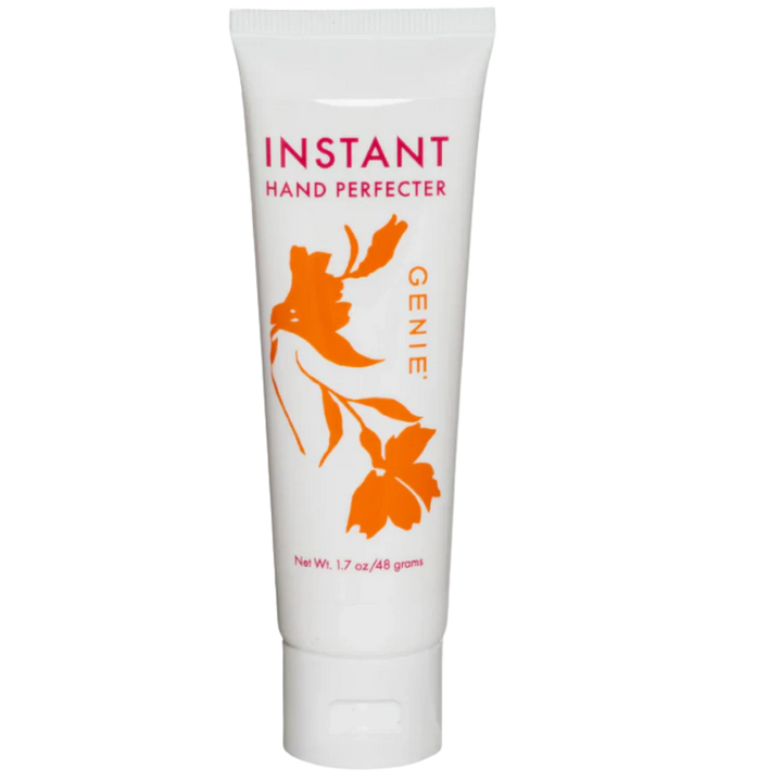Genie Instant Hand Perfecter 1.7 oz tube with orange floral print on white background