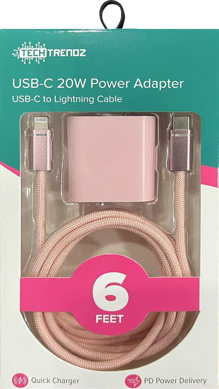 6ft USB-C To Lightning Fast Charging Set by Tech Trendz