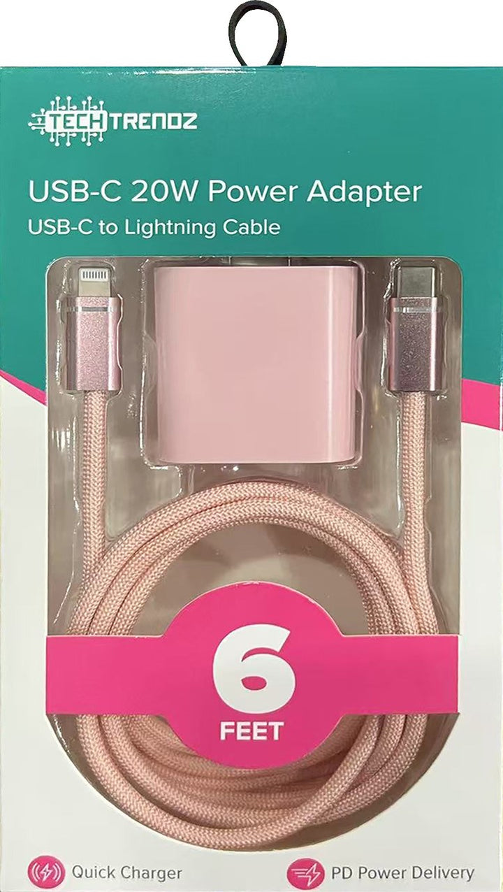 6ft USB-C To Lightning Fast Charging Set by Tech Trendz