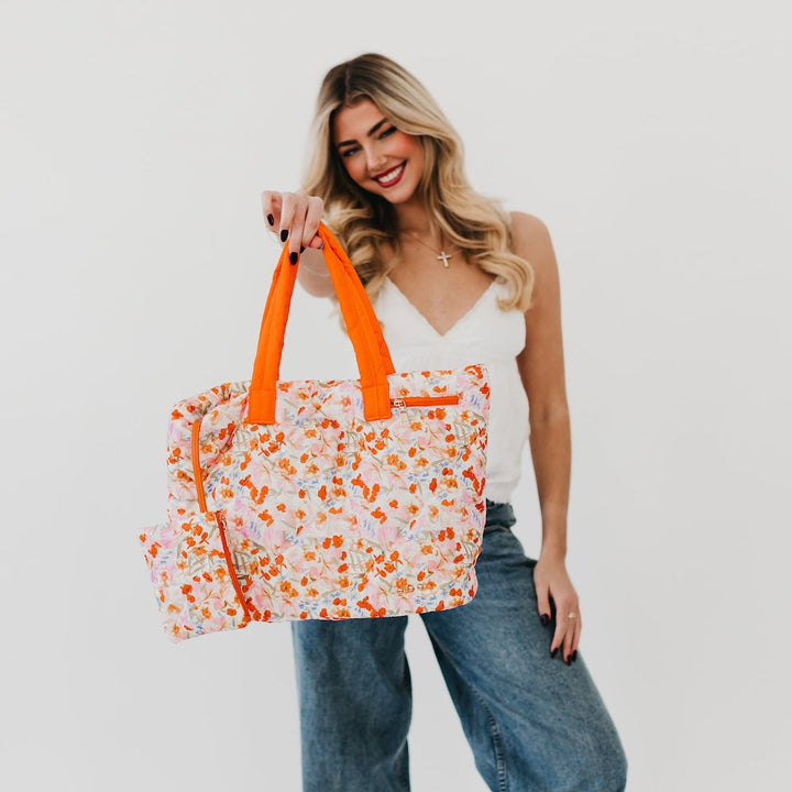 WAREHOUSE SALE: Presley Puffer Quilted Tote Bag With Pouch by Pretty Simple (Ships in 2-3 Weeks)