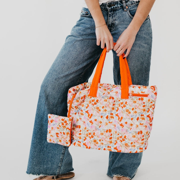 WAREHOUSE SALE: Presley Puffer Quilted Tote Bag With Pouch by Pretty Simple (Ships in 2-3 Weeks)