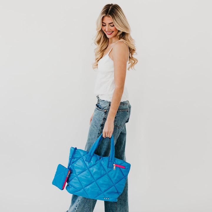 WAREHOUSE SALE: Presley Puffer Quilted Tote Bag With Pouch by Pretty Simple (Ships in 2-3 Weeks)