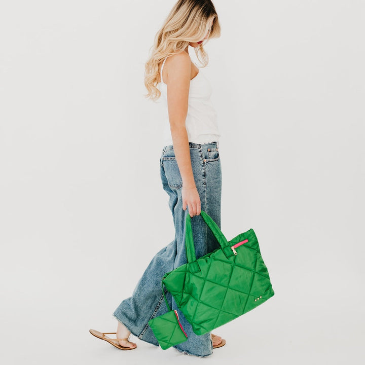 WAREHOUSE SALE: Presley Puffer Quilted Tote Bag With Pouch by Pretty Simple (Ships in 2-3 Weeks)