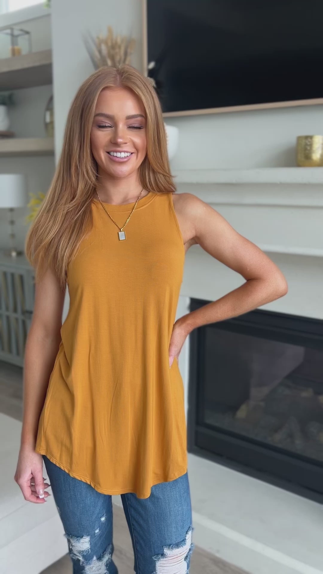 Can't Wait for Spring Hi-Low Sleeveless Top in Mustard