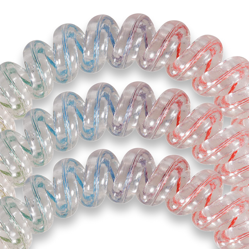 Teleties Hair Tie - Large Band Pack of 3 - Rainbow Rope
