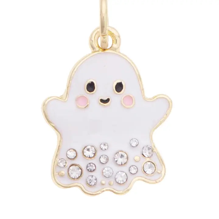 JUNE PREORDER: Rhinestone Ghost Charm in White by Canvas (Ships in September)