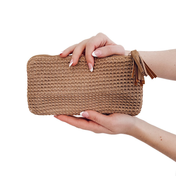 Rome Raffia Clutch Card Wallet Wristlet-Pretty Simple