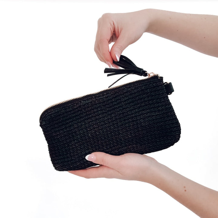 Rome Raffia Clutch Card Wallet Wristlet-Pretty Simple
