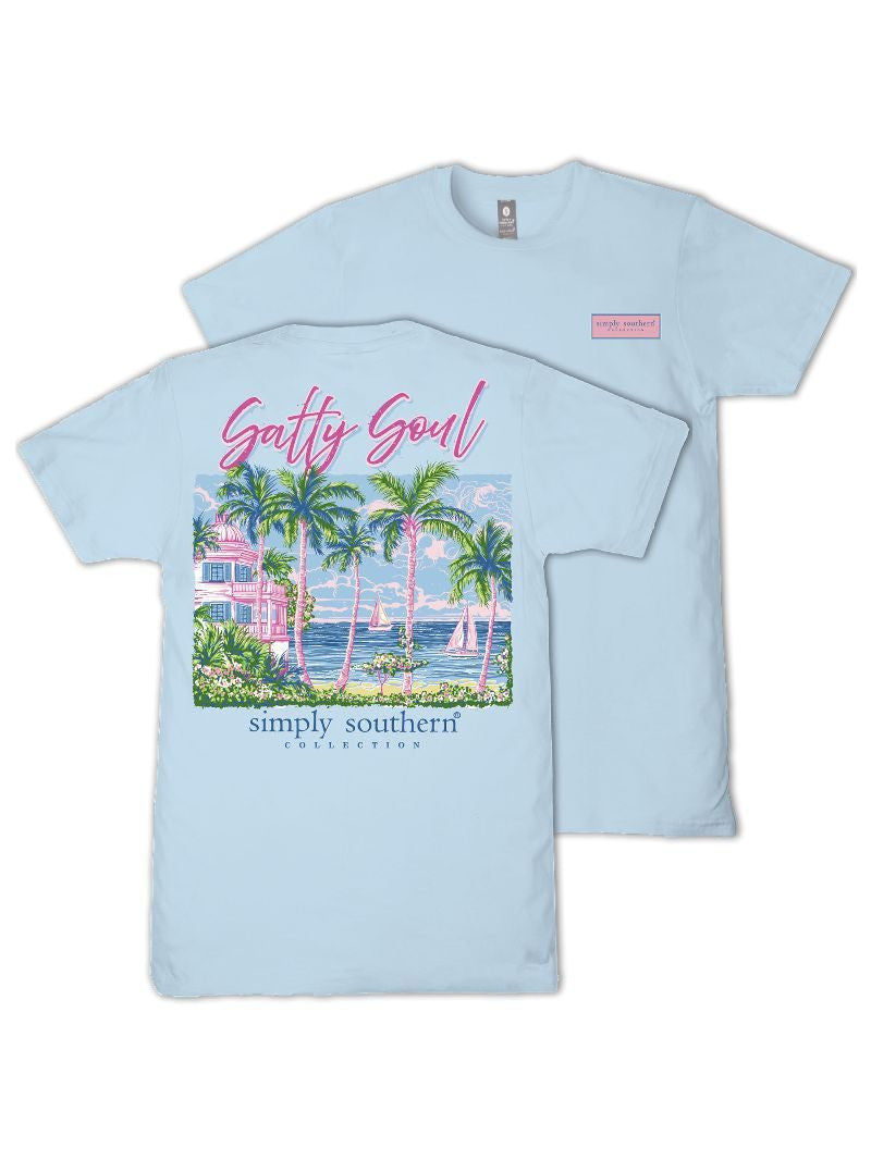 JAN MARKET: Salty Soul Short Sleeve Tee by Simply Southern (Ships in February)