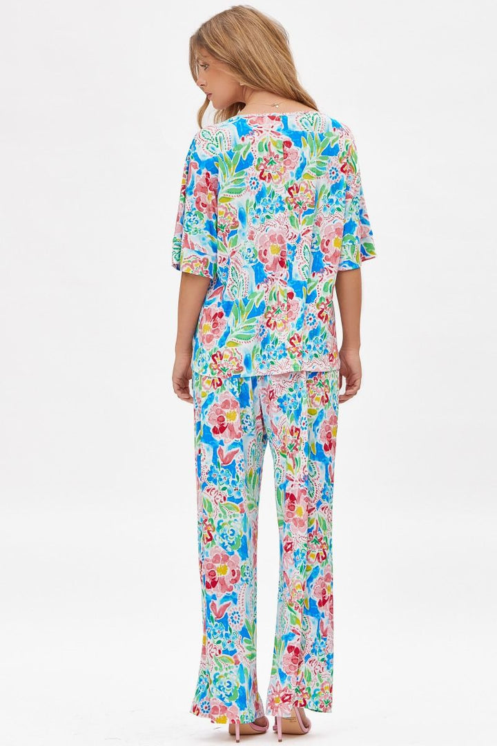 Dear Scarlett Cabana Set in Floral Royal