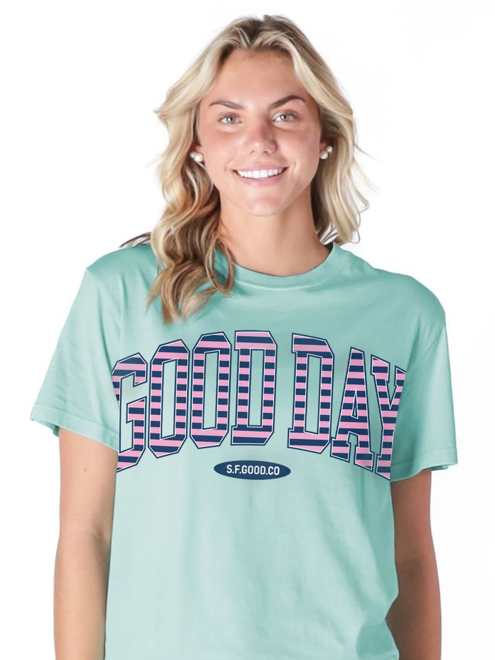 JUNE MARKET: Stripe Logo Simply for Good Tee - Tidepool by Simply Southern (Ships Late May)