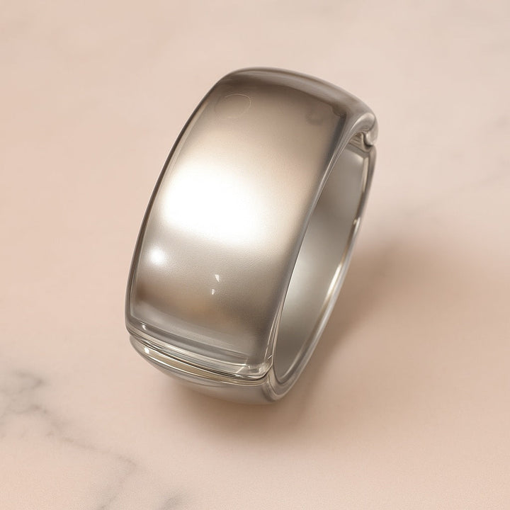 Silver Lining – Vintage Lucite Clamper Bracelet by Leetie Lovendale (Preorder: Ships in 2-3 Weeks)