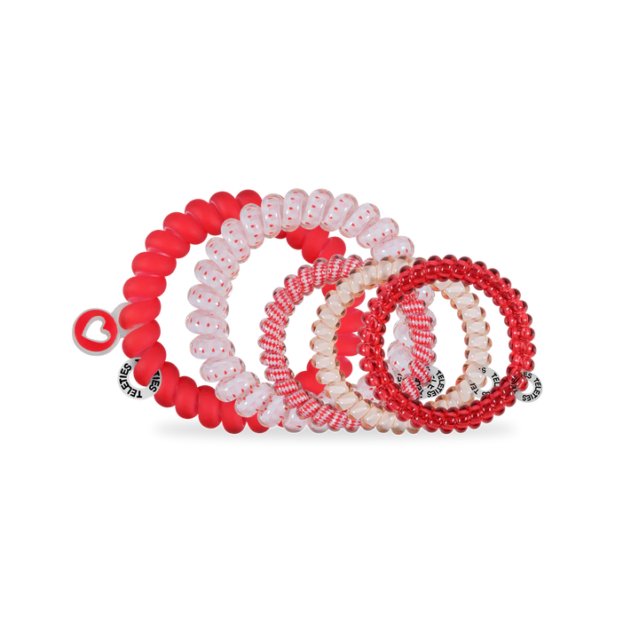 Teleties Hair Tie - Large and Small Band Pack of 5 - Soul Mate
