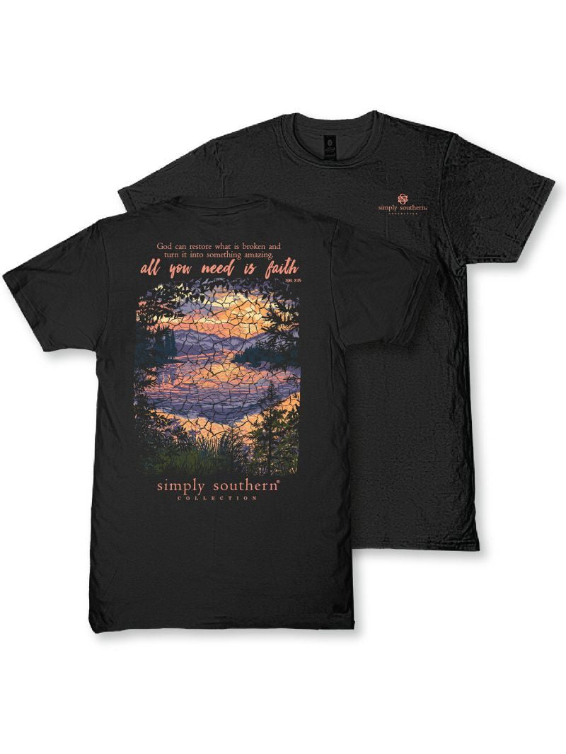 JUNE MARKET: Amazing Grace Short Sleeve - Black by Simply Southern (Ships Late July)