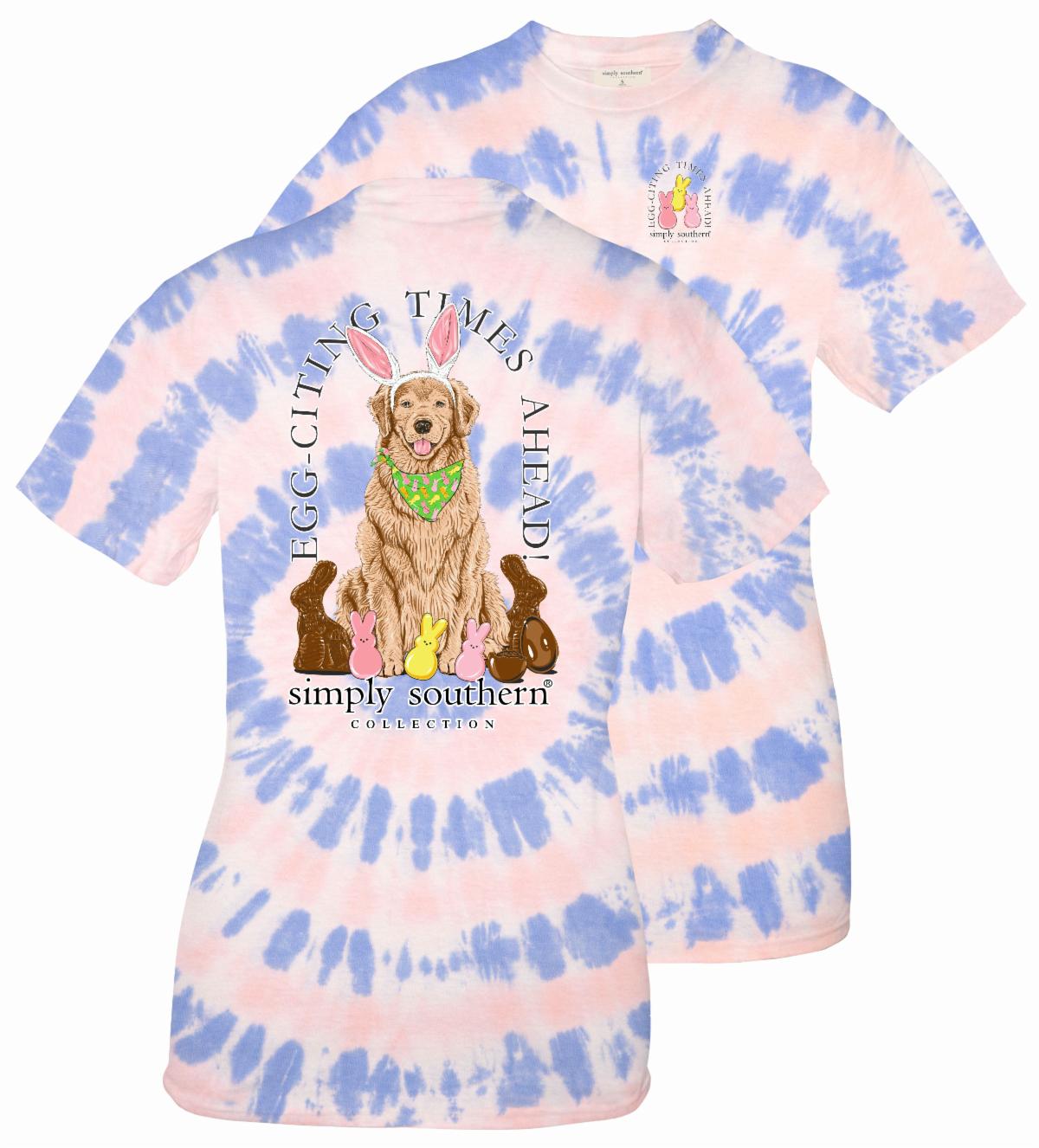 'Egg-citing Times Ahead' Short Sleeve Tie Dye Tee by Simply Southern
