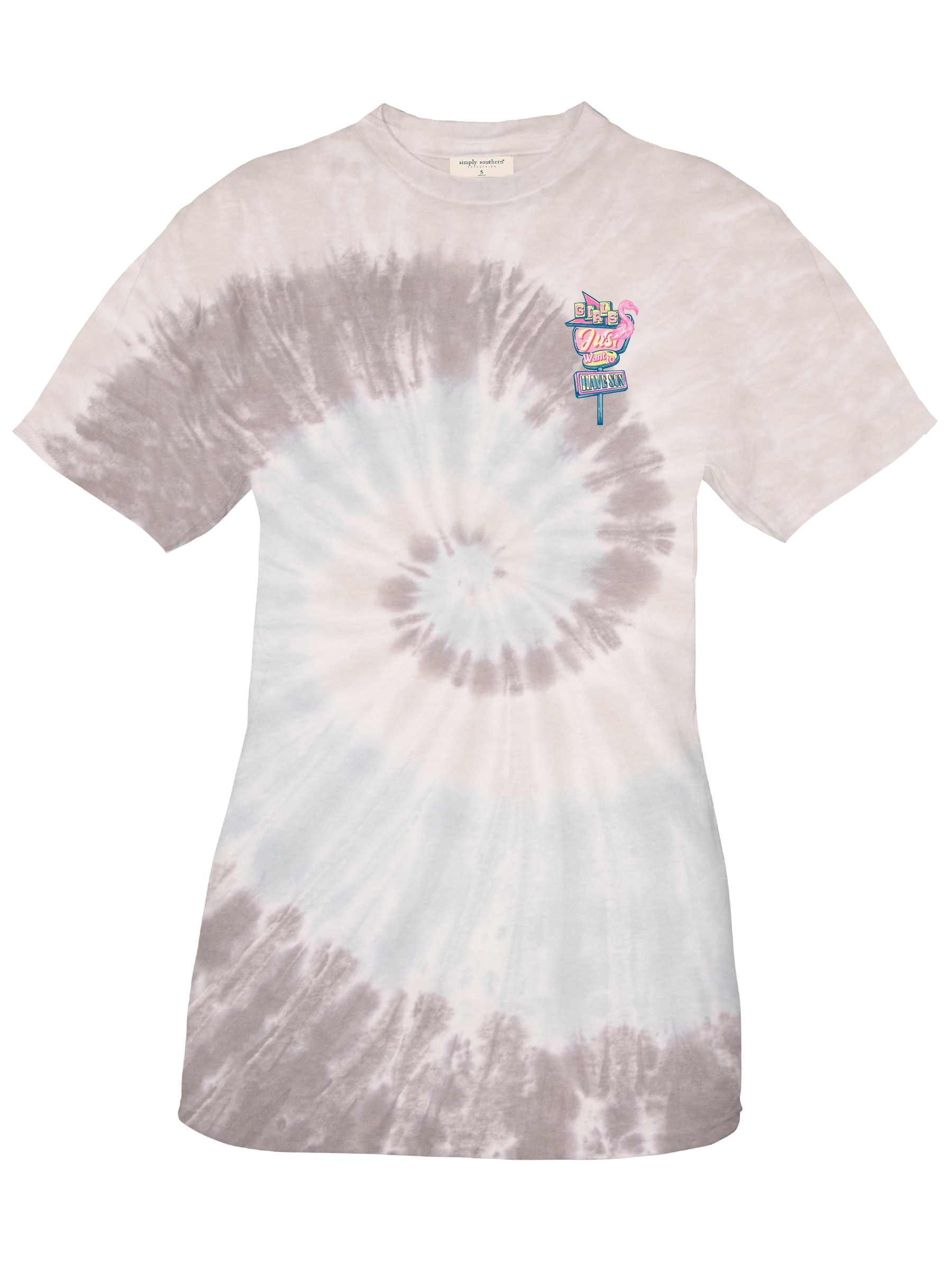 Flamingo Vacation Short Sleeve Tie Dye Tee by Simply Southern