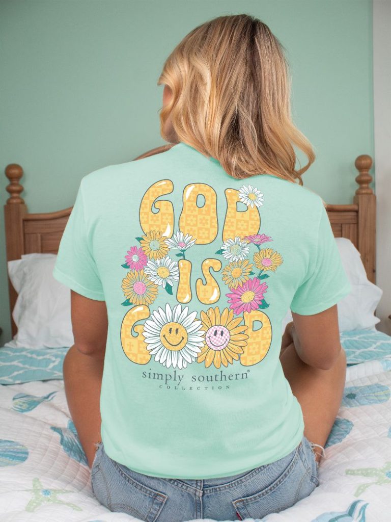 'God Is Good' Daisy Short Sleeve Tee by Simply Southern