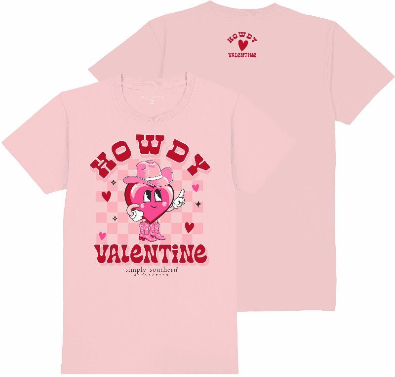 Howdy Valentine' Front Print Short Sleeve Tee by Simply Southern