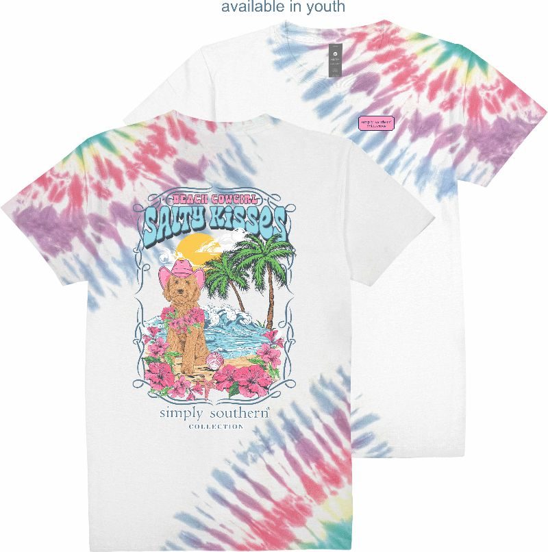 'Beach Cowgirl, Salty Kisses' Short Sleeve Tie Dye Tee by Simply Southern
