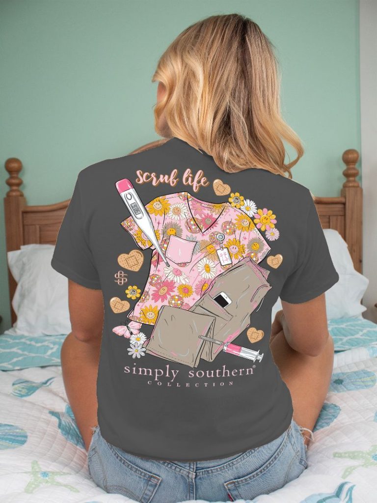'Scrub Life' Heather Graphite Short Sleeve Tee by Simply Southern