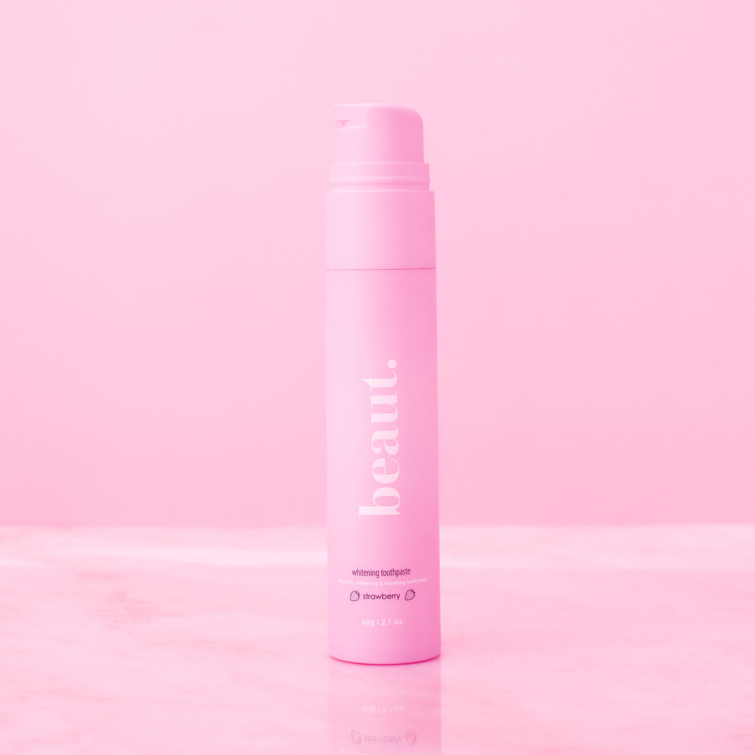 strawberry whitening toothpaste by beaut. (Ships in 2-3 Weeks)