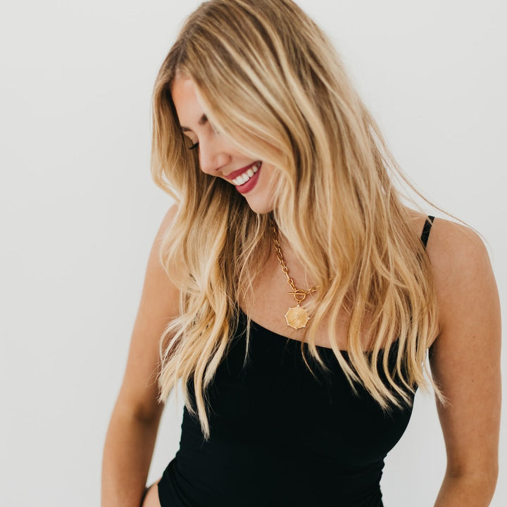 Sunburst Diamond Chain Necklace - WATERPROOF-Necklace-Pretty Simple