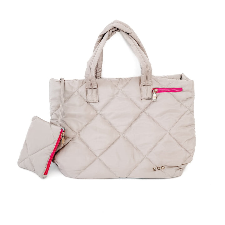 WAREHOUSE SALE: Presley Puffer Quilted Tote Bag With Pouch by Pretty Simple (Ships in 2-3 Weeks)