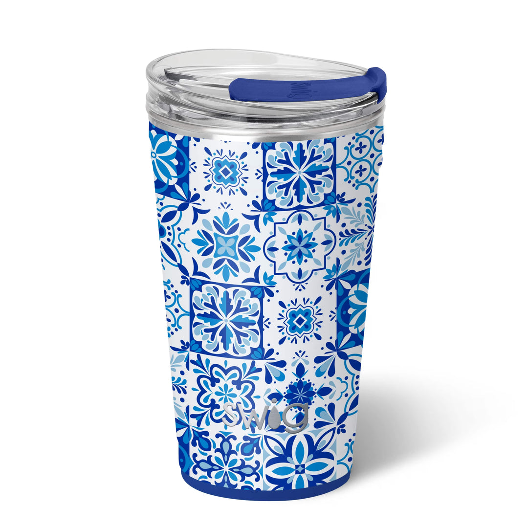 Indigo Tiles Party Cup (24oz) by Swig