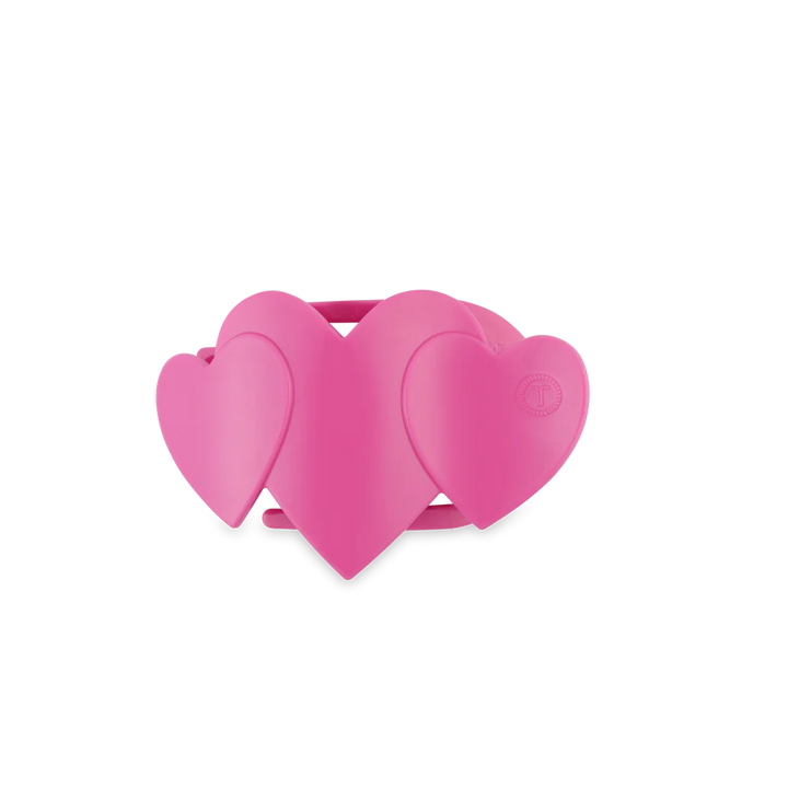Tiny Flat Teleties Clip - Pink Heart to Heart (Ships Next Week)