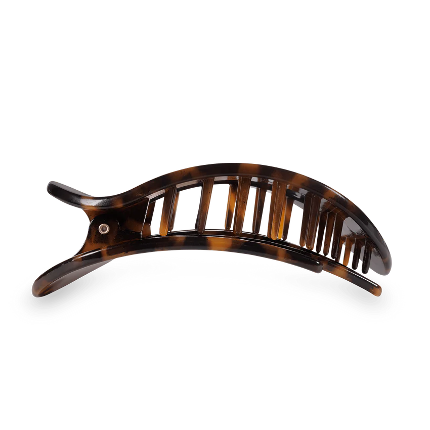 Large Teleties Flat Oval Clip - Tortoise