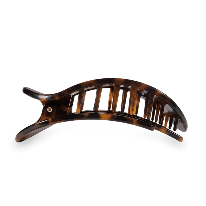 Large Teleties Flat Oval Clip - Tortoise
