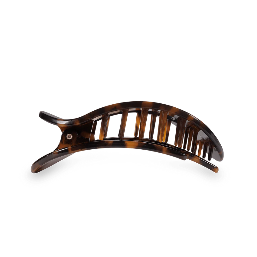 Small Teleties Flat Oval Clip - Tortoise
