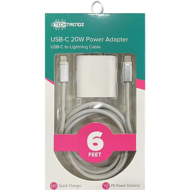6ft USB-C To Lightning Fast Charging Set by Tech Trendz