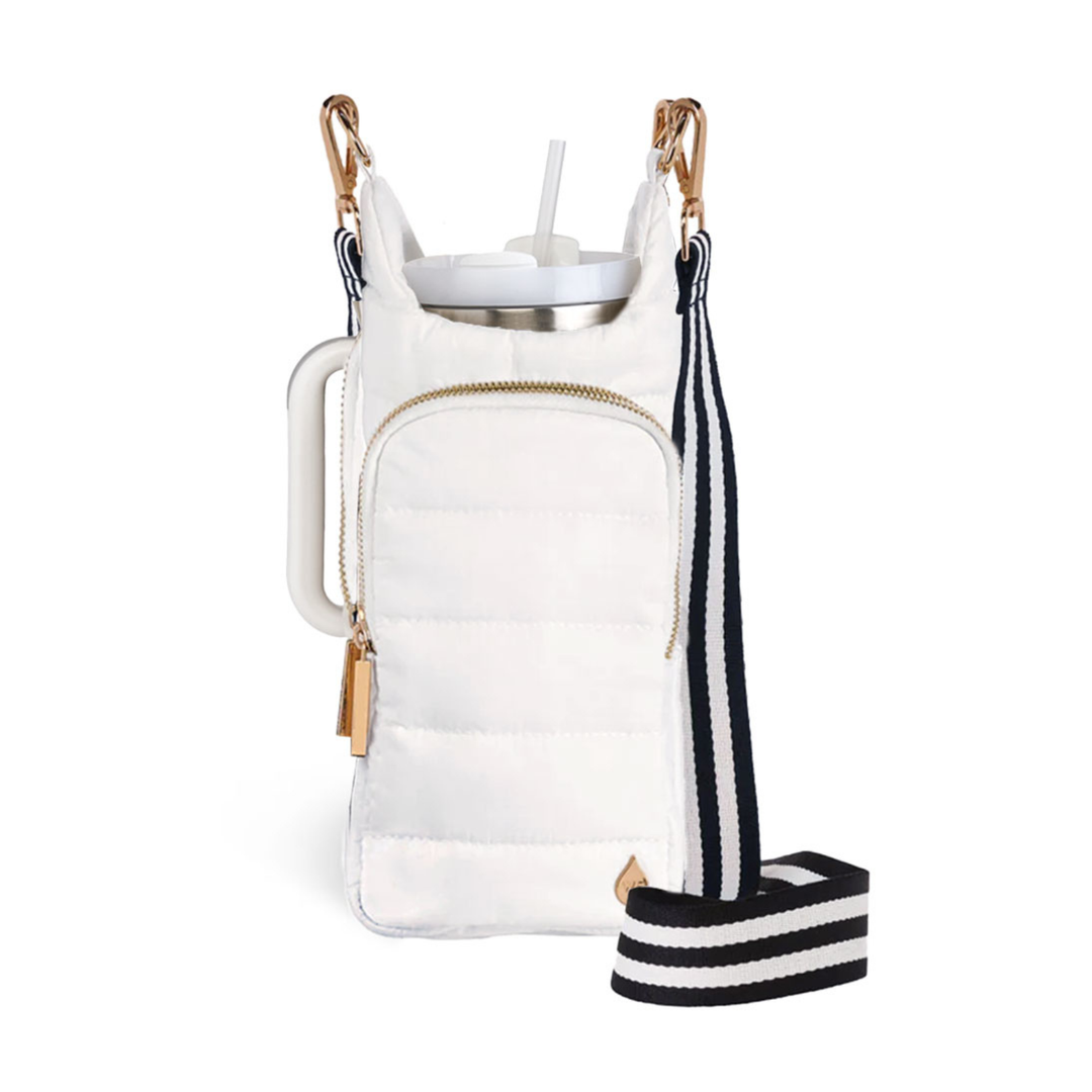 JUNE MARKET: HydroBag HANDLE® -White Ripstop with Black and White Striped Strap by Wanderfull (Ships in 2-3 Weeks)