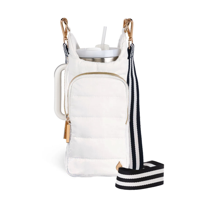 JUNE MARKET: HydroBag HANDLE® -White Ripstop with Black and White Striped Strap by Wanderfull (Ships in 2-3 Weeks)