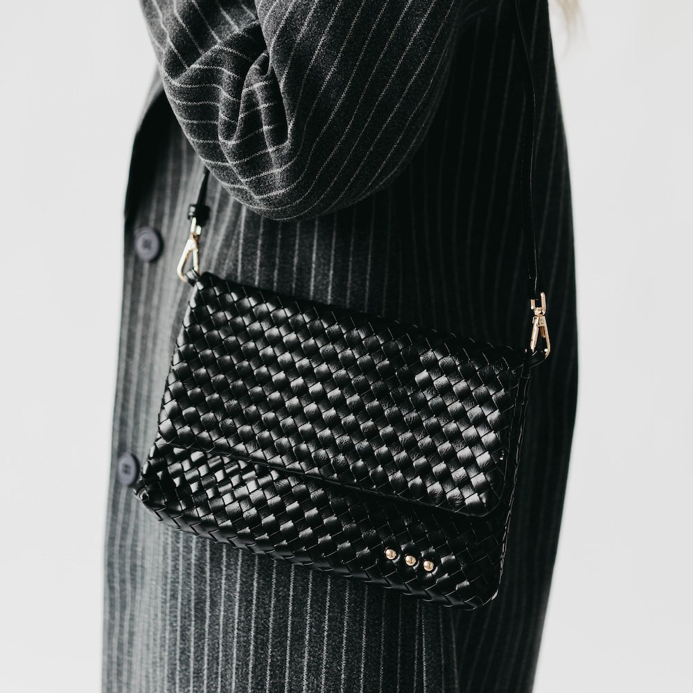 Wrenlee Woven Flap Crossbody-Crossbody Bag-Pretty Simple