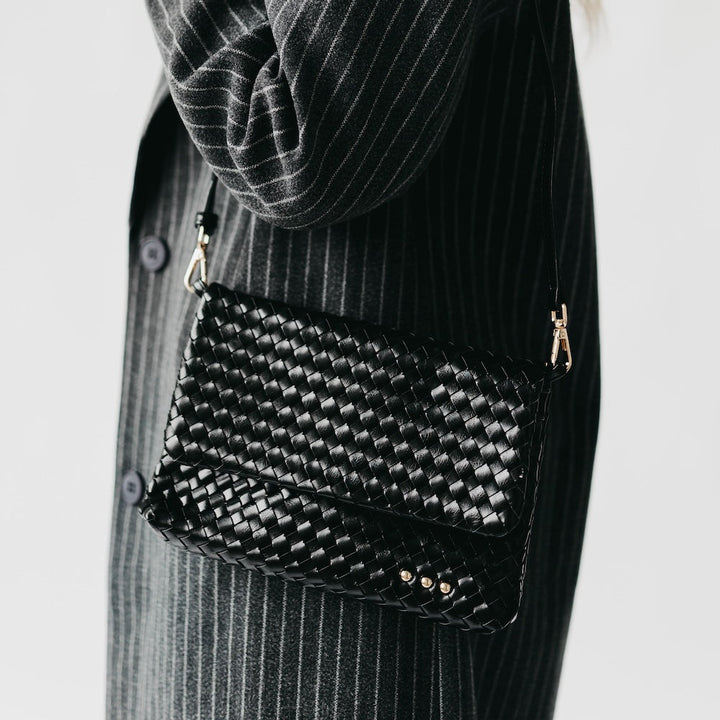 Wrenlee Woven Flap Crossbody-Crossbody Bag-Pretty Simple