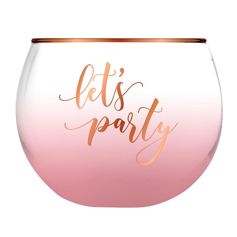 'Let's Party' Roly Poly Drink Glass