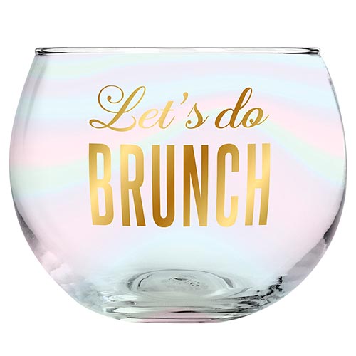 'Let's Do Brunch' Roly Poly Drink Glass