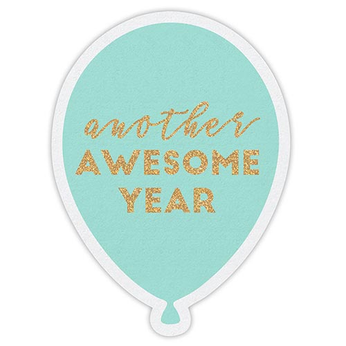 'Another Awesome Year' Balloon Shaped Party Napkins