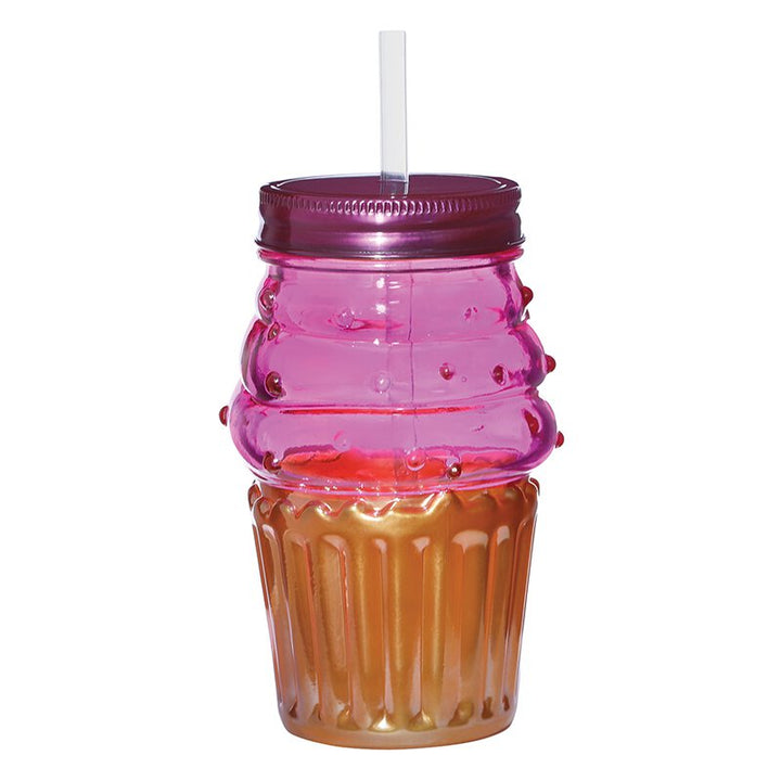 Pink Cupcake Drink Sipper