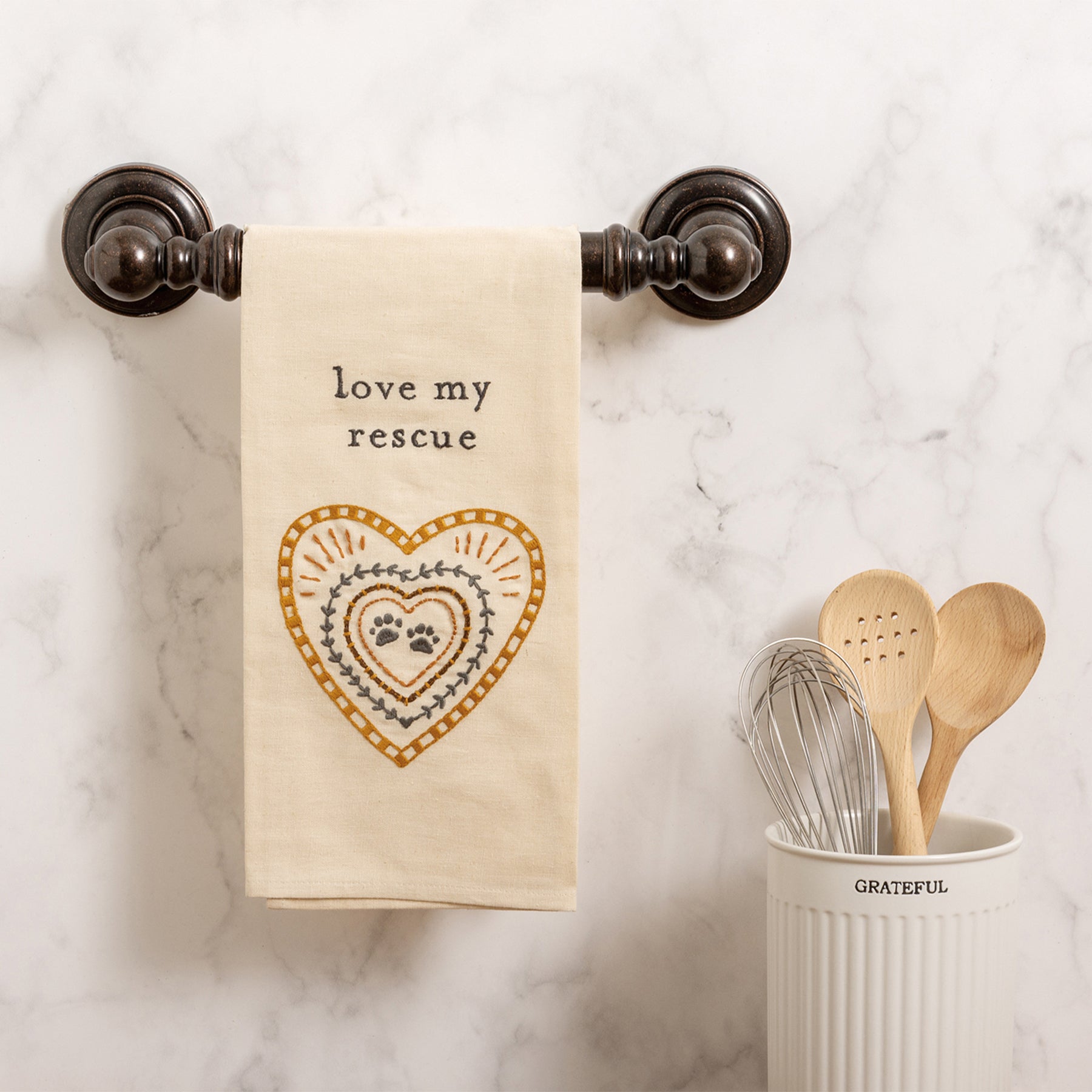 'Love My Rescue' Dish Towel
