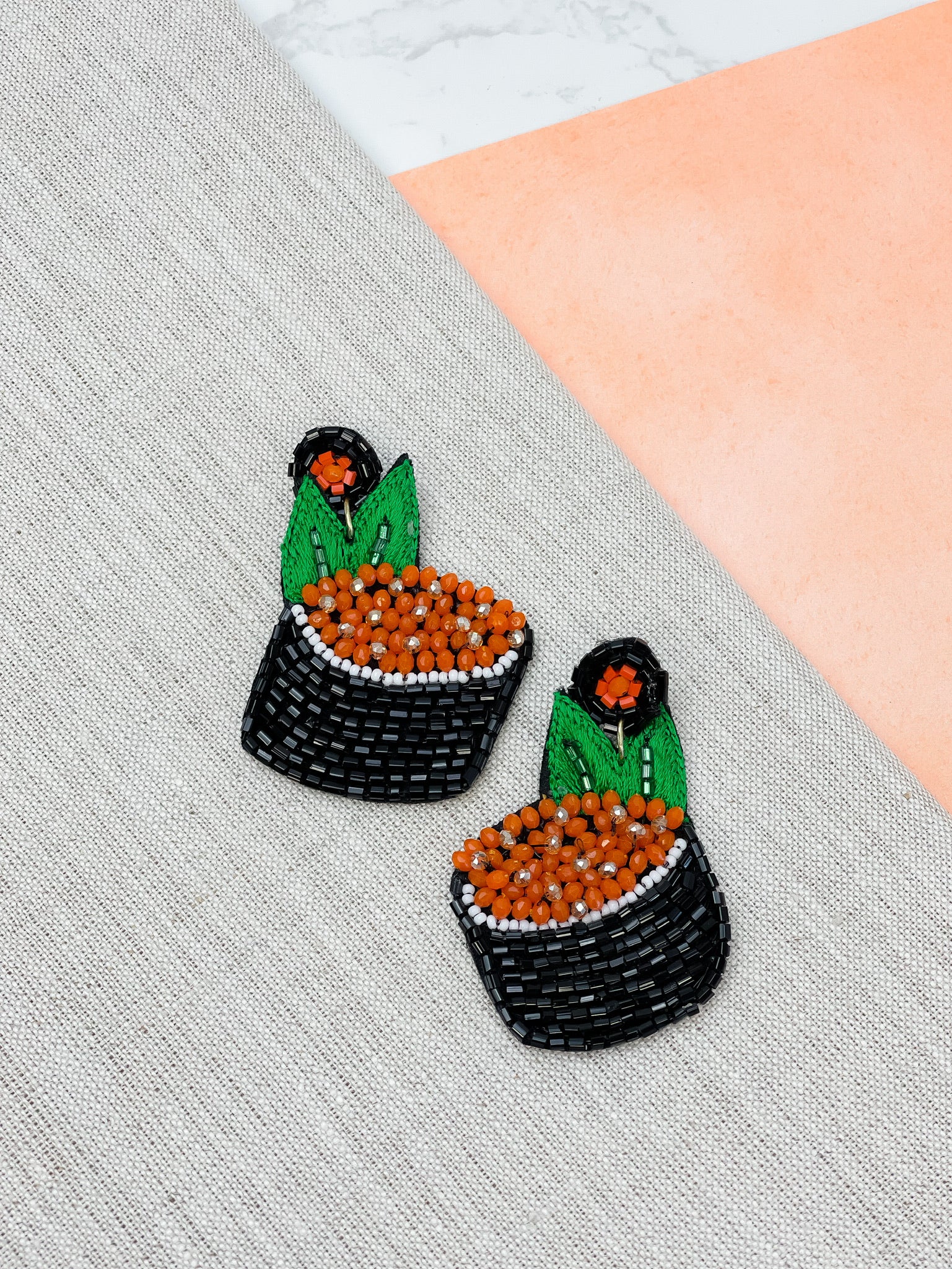 Sushi Roll Beaded Dangle Earrings